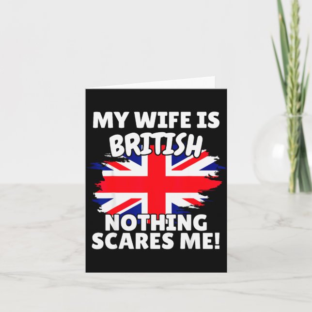 My Wife Is British Funny Great Britain Flag Gift F Card (Front)