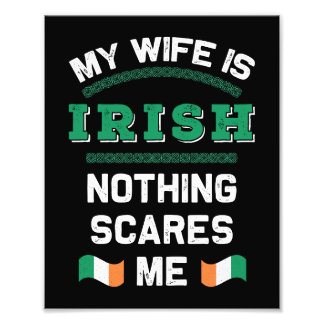 My Wife is Irish Eire Republic Ireland Roots Flag Photo Print
