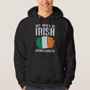 My Wife Is Irish Irland Pride Flag Heritage Roots  Hoodie