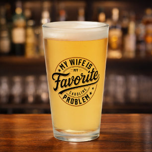 My Wife Is My Favourite Problem Custom Name Glass