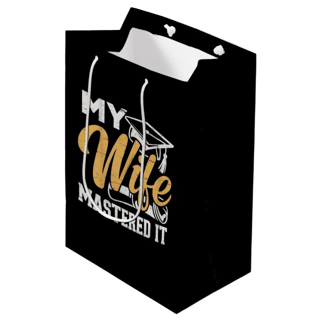 My Wife Mastered it Graduation Master Holder  Medium Gift Bag (Front Angled)