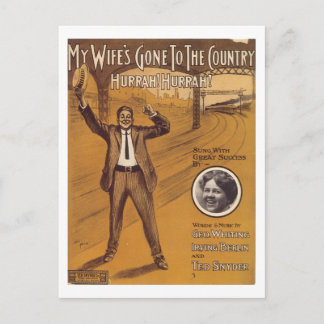 My Wife's Gone To The Country Vintage Songbook Cov Postcard