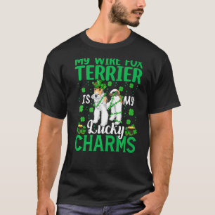 My Wire Fox Terrier Is My Lucky Charms Dog St Patr T-Shirt