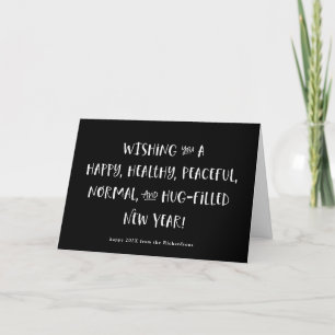 My Wish for 2022   Black Happy New Year Holiday Card