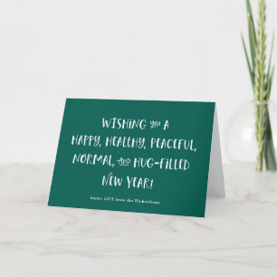 My Wish for 2022   Green Happy New Year Holiday Card