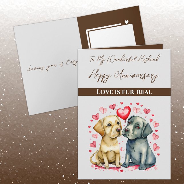 My wonderful Husband cute dogs Anniversary Card (Creator Uploaded)
