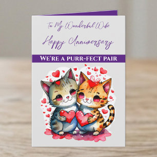My wonderful Wife cat love Anniversary Card