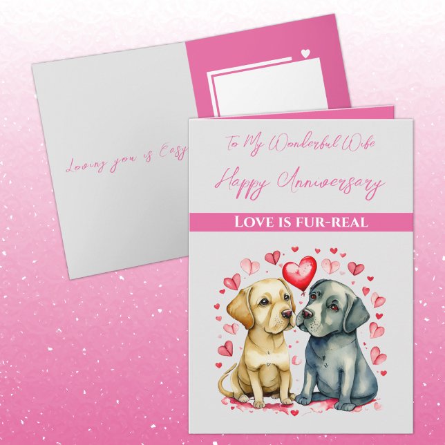 My wonderful Wife cute dogs Anniversary Card (Creator Uploaded)
