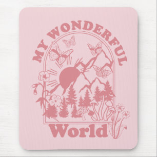 My Wonderful World Retro Flowers Mouse Pad