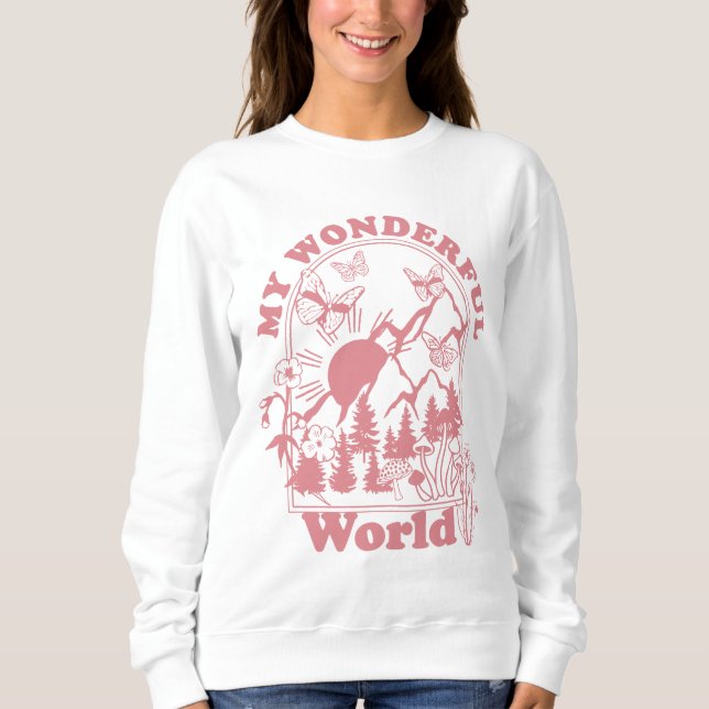 My Wonderful World Retro Flowers Sweatshirt (Front)