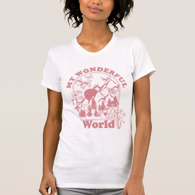 My Wonderful World Retro Flowers T-Shirt (Front)