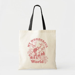 My Wonderful World Retro Flowers Tote Bag