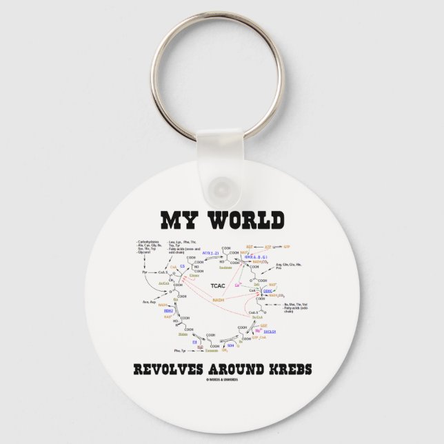 My World Revolves Around Krebs (Energy Cycle) Key Ring (Front)