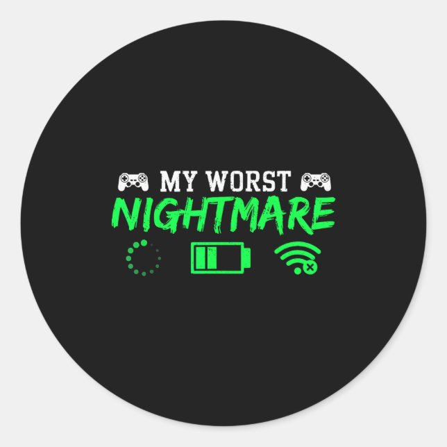 My Worst Gamer Funny Gaming Men Teen Boys Kids  Classic Round Sticker (Front)