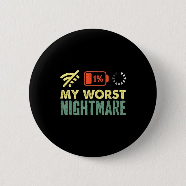 My Worst Low Battery Funny Gamers Humor Men  6 Cm Round Badge (Front)