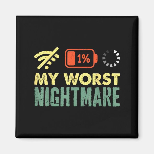 My Worst Low Battery Funny Gamers Humor Men  Magnet (Front)