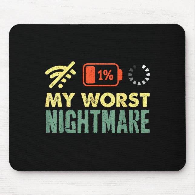 My Worst Low Battery Funny Gamers Humor Men  Mouse Pad (Front)