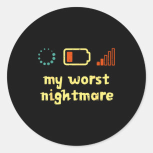 My Worst Low Wifi Signal Funny Gamer Men Boys Kids Classic Round Sticker