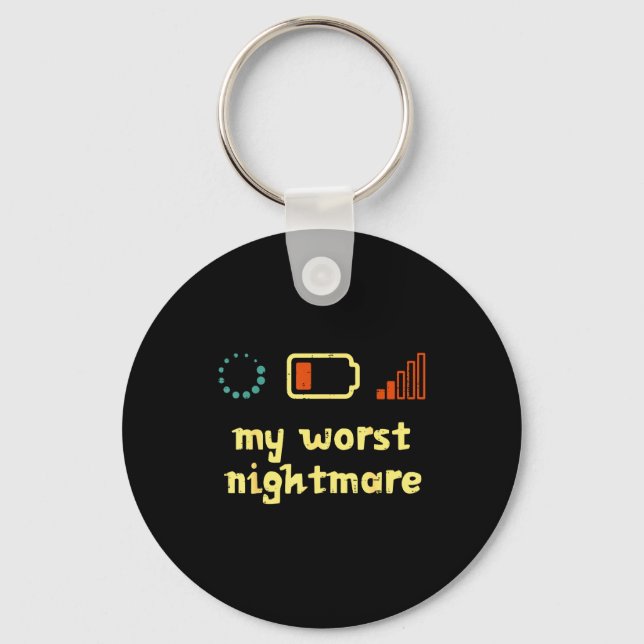 My Worst Low Wifi Signal Funny Gamer Men Boys Kids Key Ring (Front)