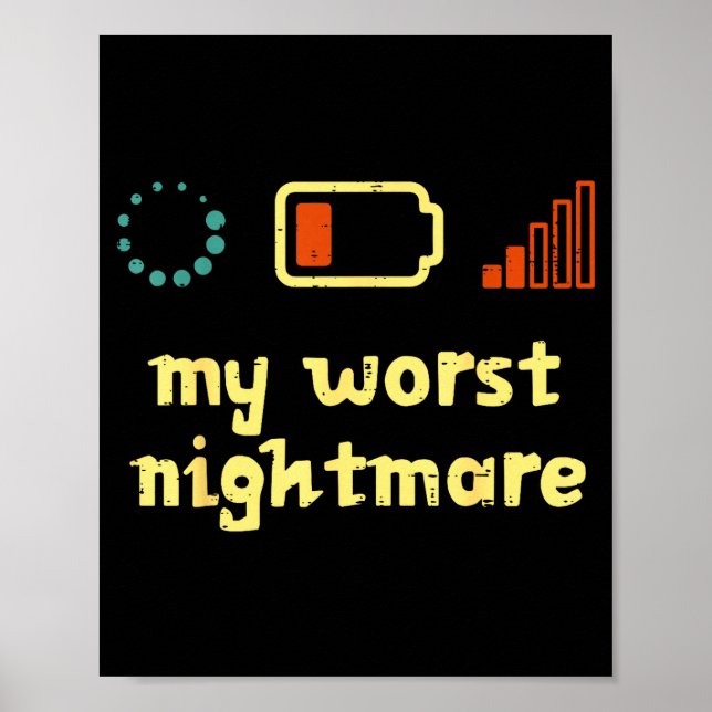 My Worst Low Wifi Signal Funny Gamer Men Boys Kids Poster (Front)