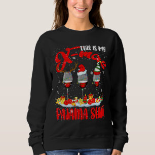 My X Mas Pajama Shirt Xmas Santa Reindeer Elf Wine