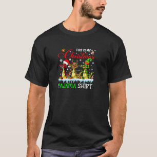 My Xmas Pajama Red Plaid Santa Reindeer Elf Alliga T-Shirt