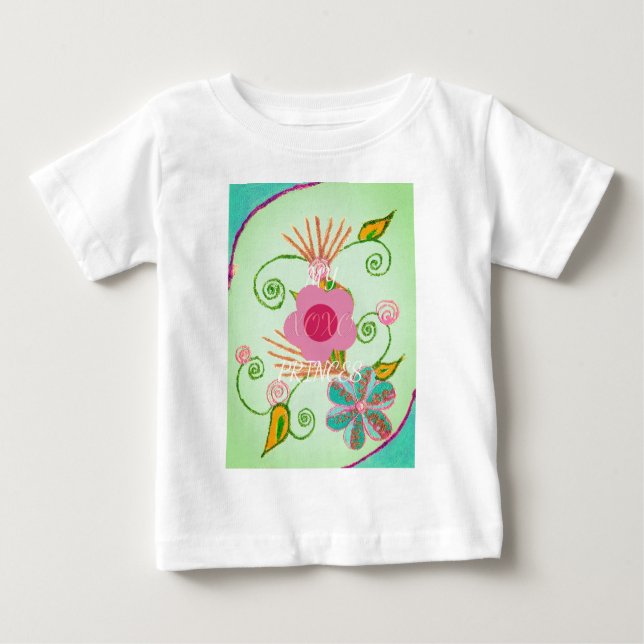 My XOXO Little Princess Floral Art Print Design Baby T-Shirt (Front)