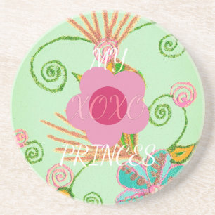 My XOXO Little Princess Floral Art Print Design Coaster