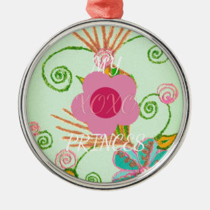 My XOXO Little Princess Floral Art Print Design Metal Tree Decoration