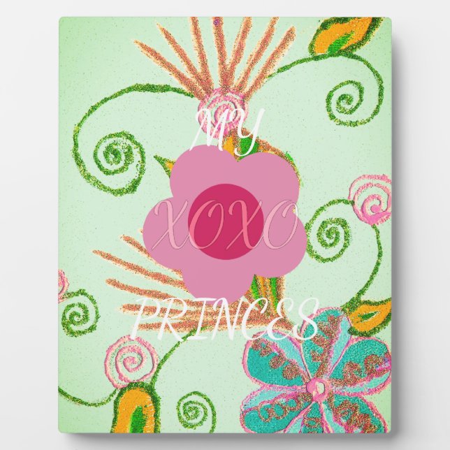 My XOXO Little Princess Floral Art Print Design Plaque (Front)