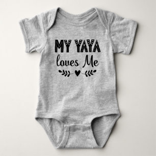 My Yaya Loves Me Grandkid Baby Gift Baby Bodysuit