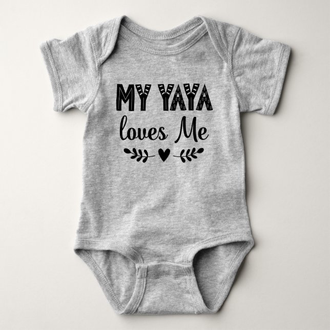 My Yaya Loves Me Grandkid Baby Gift Baby Bodysuit (Front)