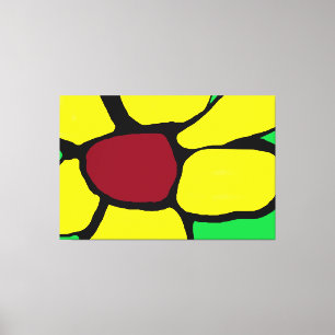 My Yellow Flower, Abstract Stretched Canvas Print