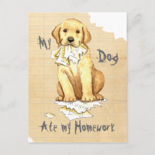 My Yellow Lab Ate my Homework Postcard