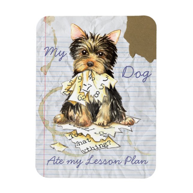 My Yorkie Ate my Lesson Plan Magnet (Vertical)