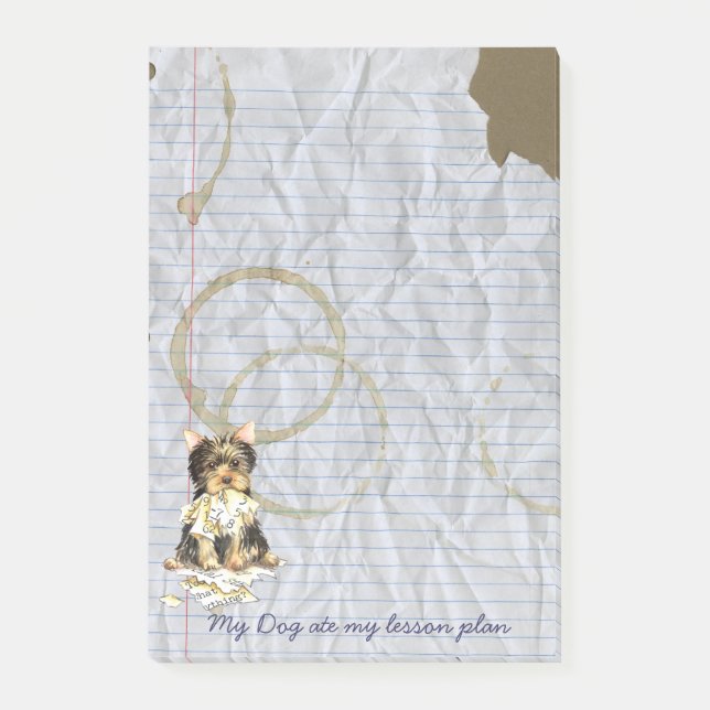 My Yorkie Ate my Lesson Plan Post-it Notes (Front)