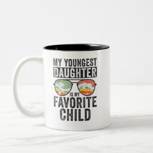My Youngest Daughter is My Favourite Child Vintage Two-Tone Coffee Mug