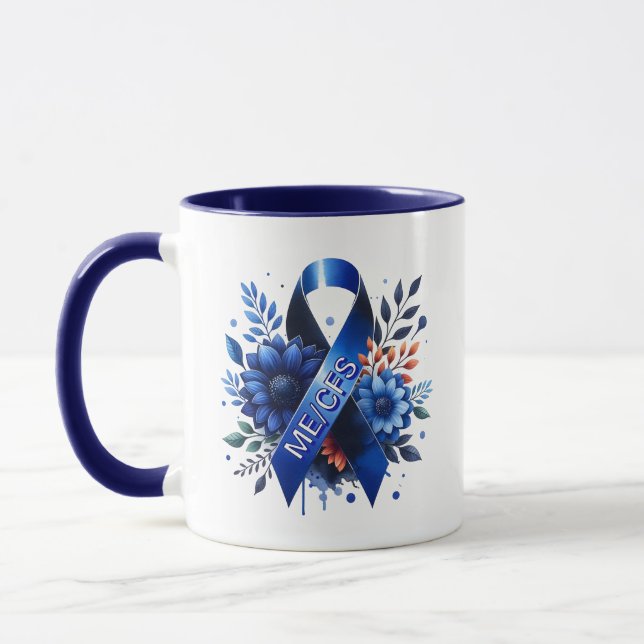 Myalgic Encephalomyelitis ME/CFS Awareness Ribbon Mug (Left)