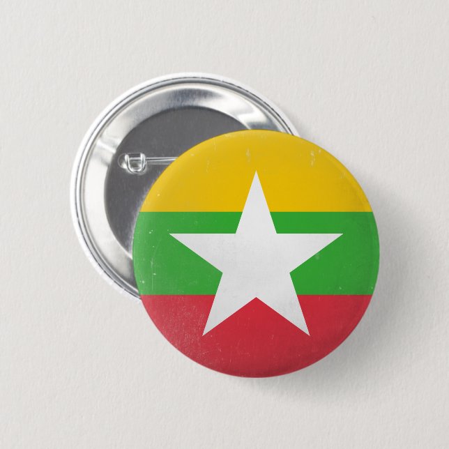 Myanmar 6 Cm Round Badge (Front & Back)