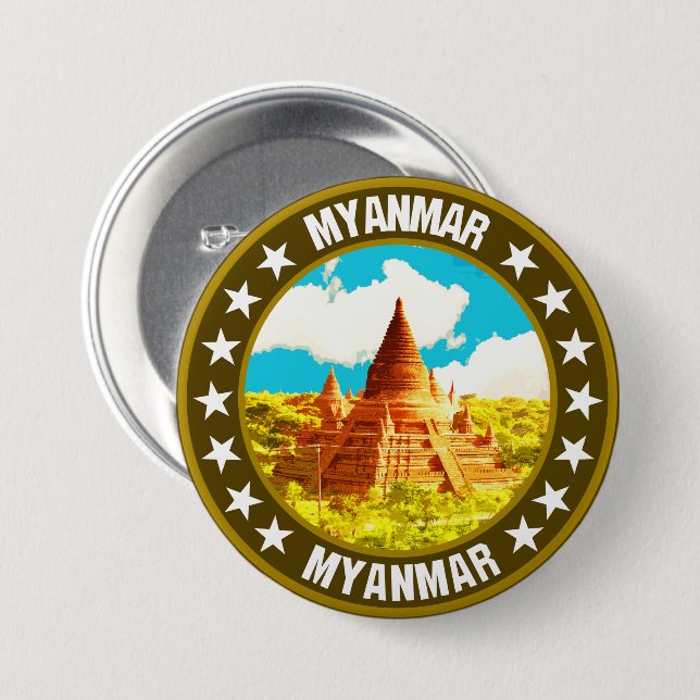 Myanmar                                            7.5 cm round badge (Front & Back)