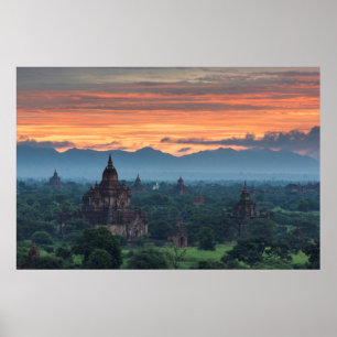 Myanmar, Bagan Sunrise Poster