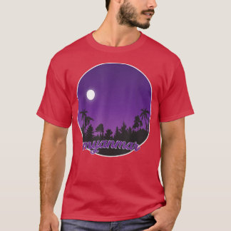 myanmar By night with Palms  T-Shirt