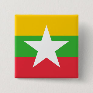 Myanmar Flag 15 Cm Square Badge