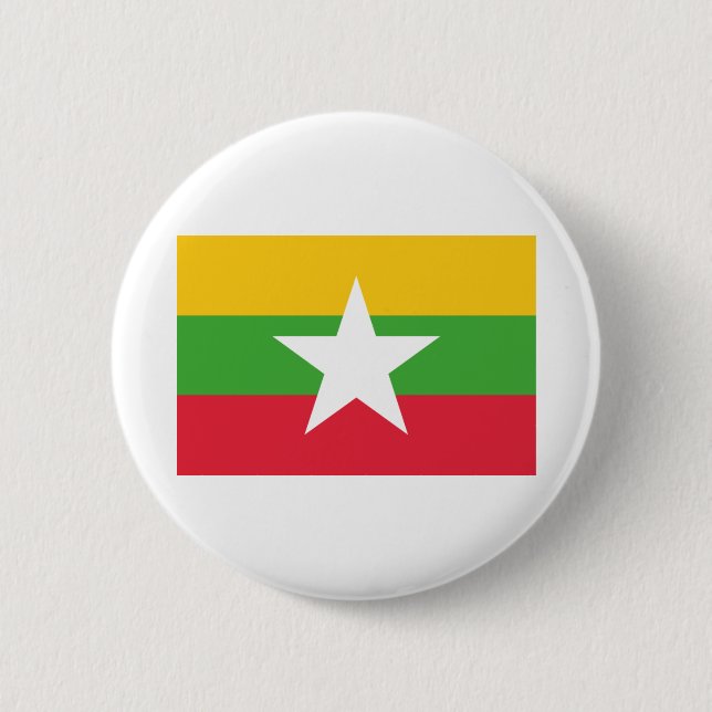 Myanmar Flag 6 Cm Round Badge (Front)