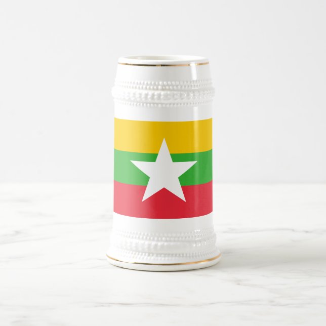 Myanmar Flag Beer Stein (Center)