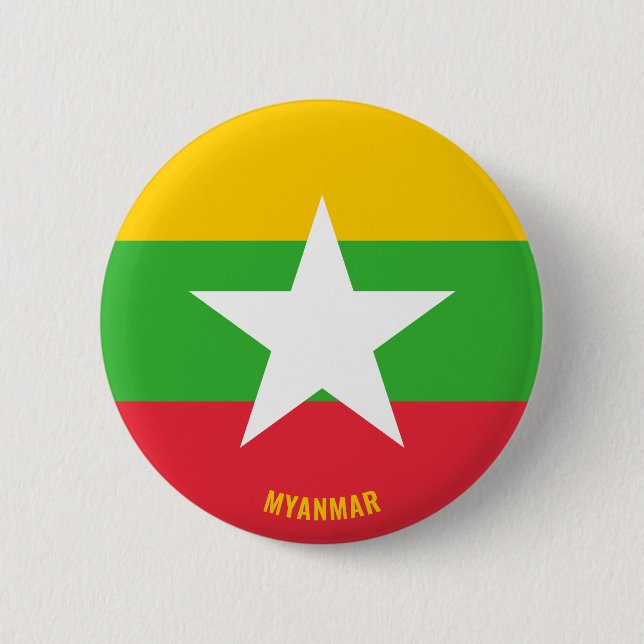 Myanmar Flag Charming Patriotic 6 Cm Round Badge (Front)