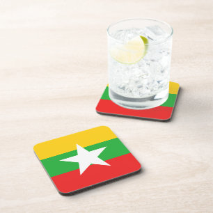 Myanmar Flag Coaster
