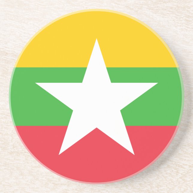 Myanmar Flag Coaster (Front)