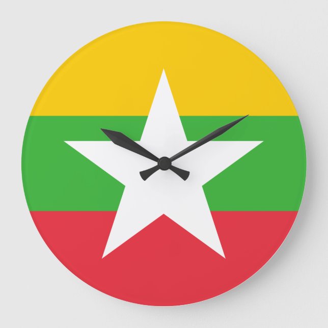 Myanmar Flag Large Clock (Front)