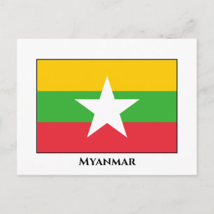 Myanmar Flag Postcard